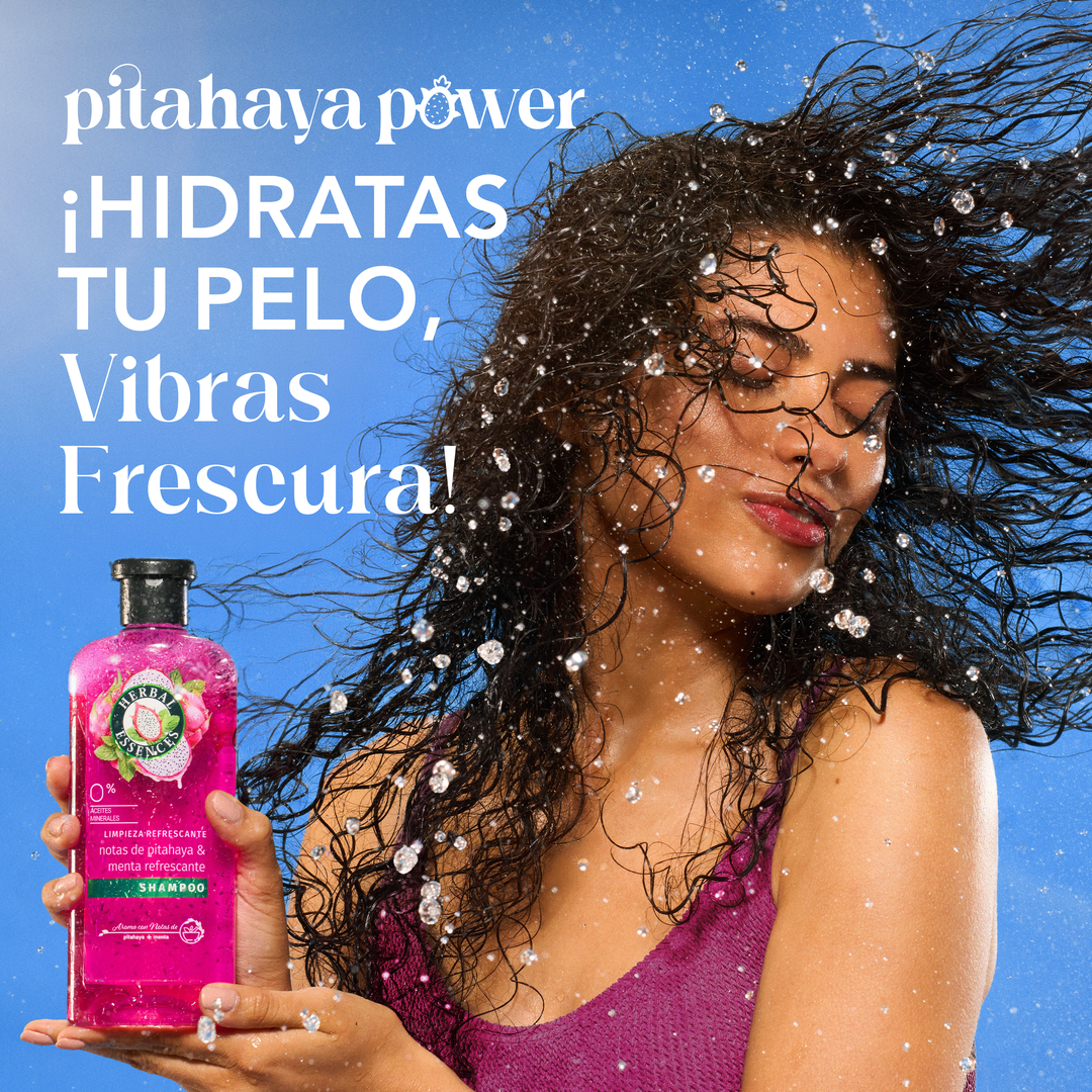 Shampoo Herbal Essences Limpieza Refrescante, Notas de Pitahaya y Menta